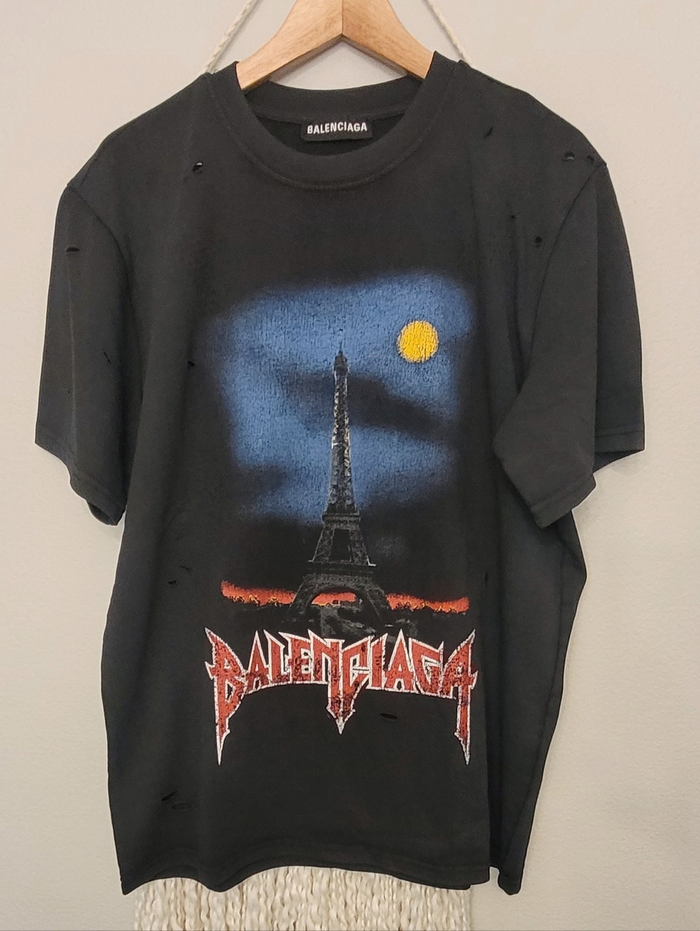 ✨️Balenciaga Black Tee✨️ with Eiffel Tower Sunset Graphic